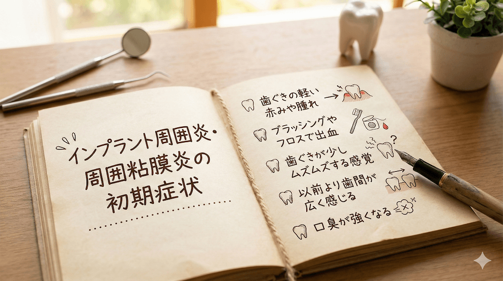 インプラント周囲炎・周囲粘膜炎の初期症状