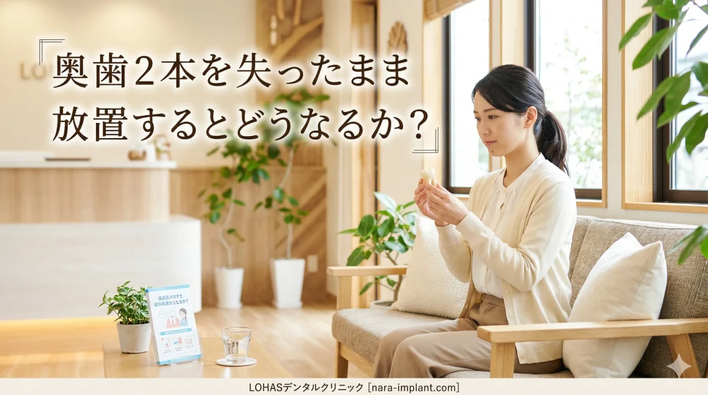 奥歯2本を失ったまま放置するとどうなるか