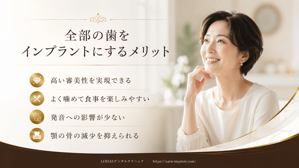 全部の歯をインプラントにするメリット